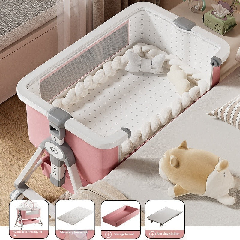 Portable Foldable Baby Cradle Bed On Wheels