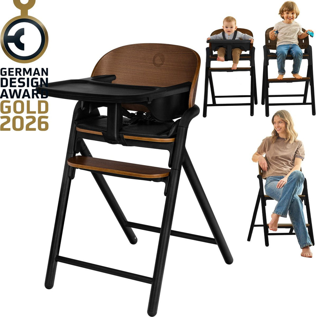 Lionelo Celia 3-in-1 Wooden High Chair- Black Wood