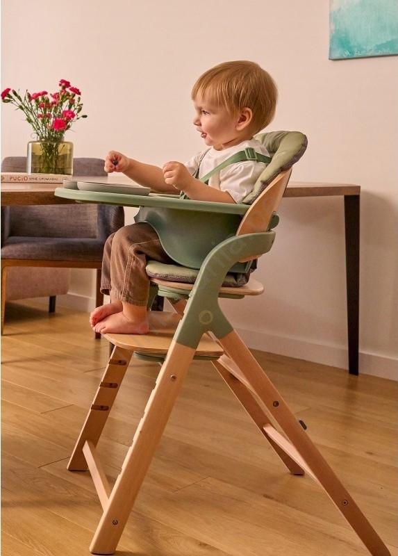 Lionelo Megan 3-in-1 Wooden High Chair In Biege/Green