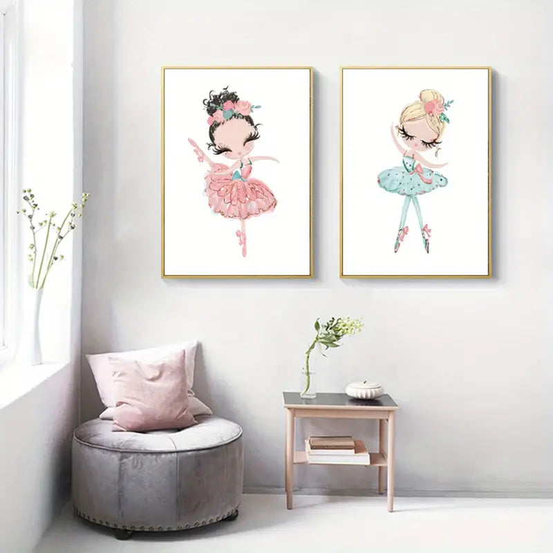 3pcs Ballet Girl Canvas Prints for Nursery