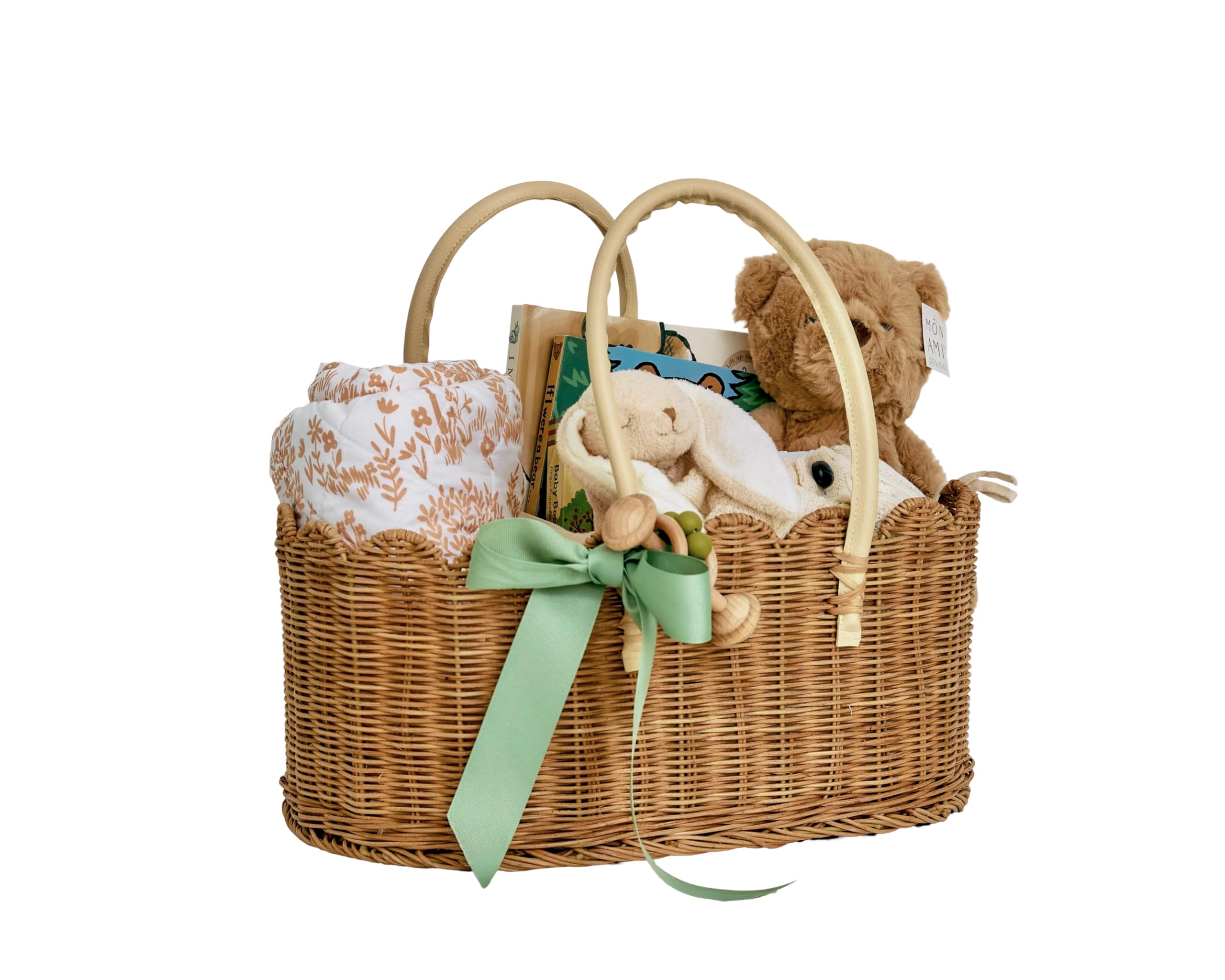 Baby Diaper Caddy Organizer Handmade Rattan