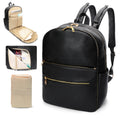 Diaper Leather Backpack In Black