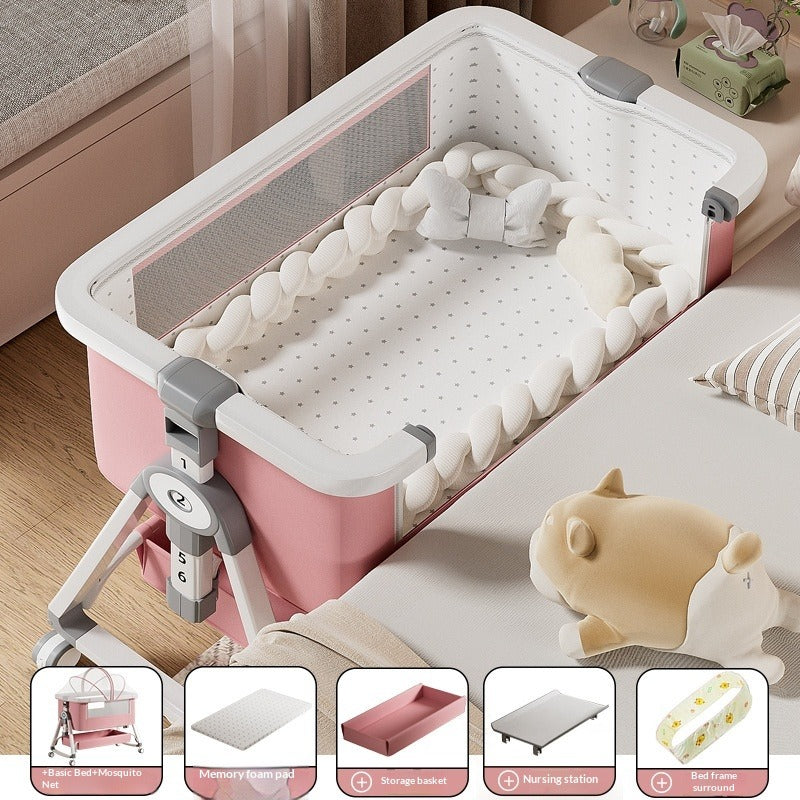 Portable Foldable Baby Cradle Bed On Wheels