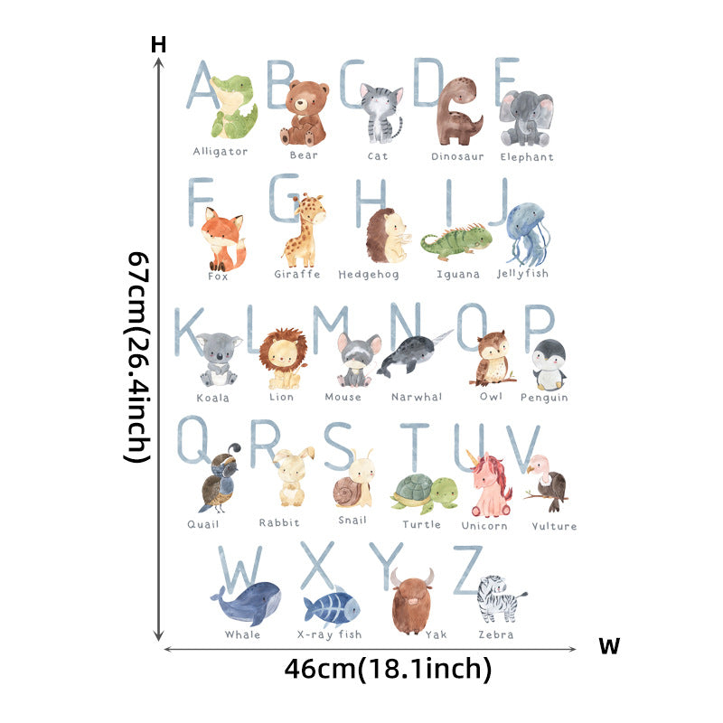 Animal Letter Wall Stickers for Kids'