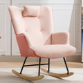 Soft Houndstooth Fabric Rocking Chair For Nursery