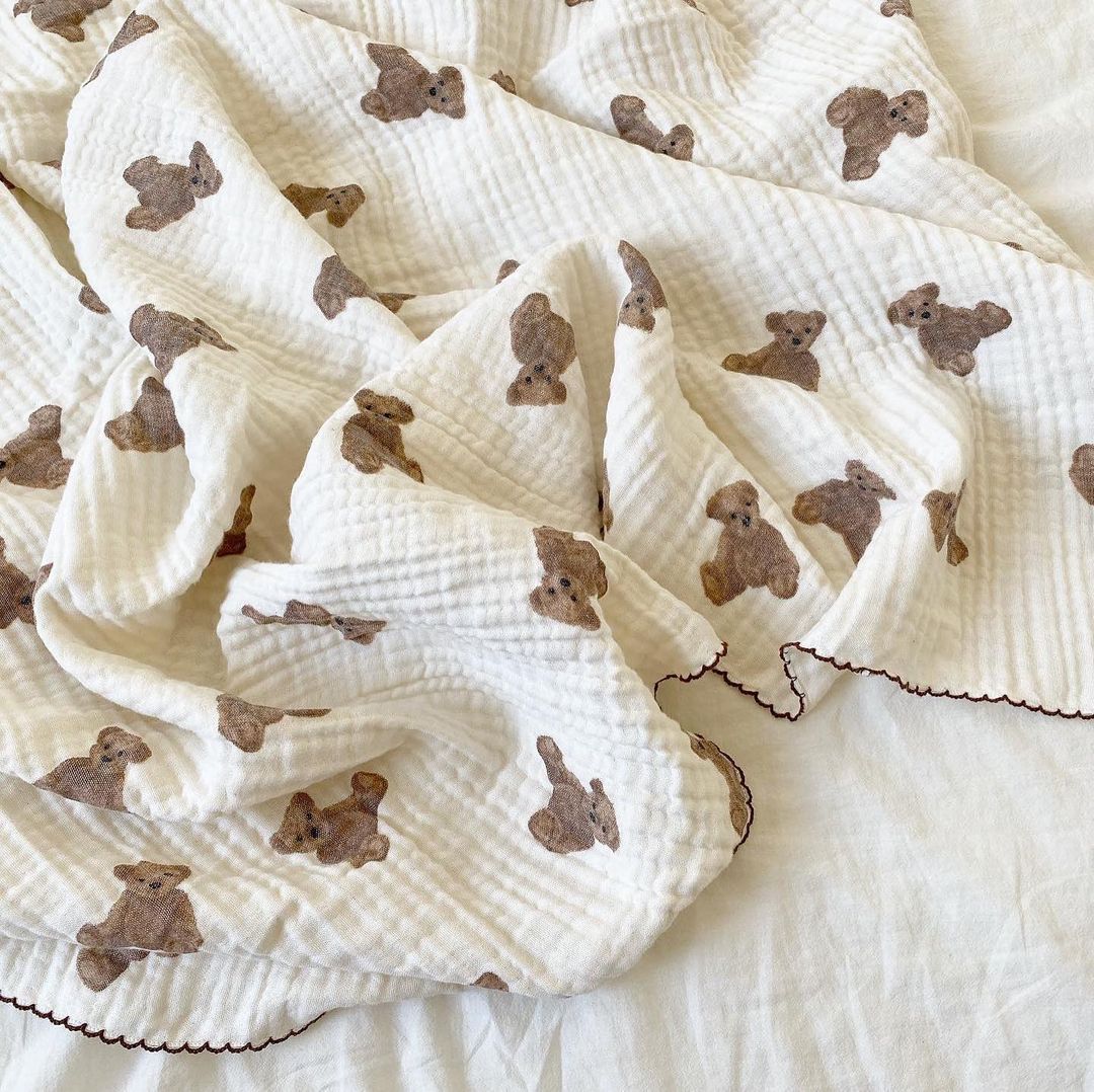 Korean Spring 2021 Kids Double Layer Bear Blanket