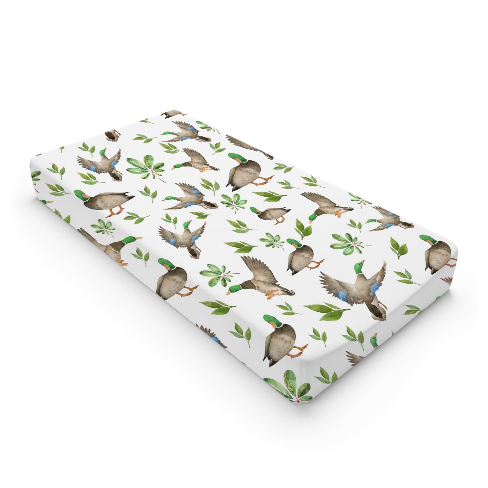 Hunting Wild Duck Leaves Baby Changing Pad Cover