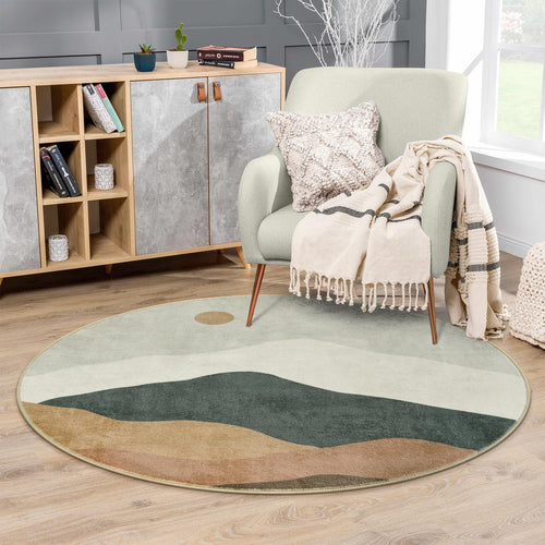3ft Abstract Round Rug