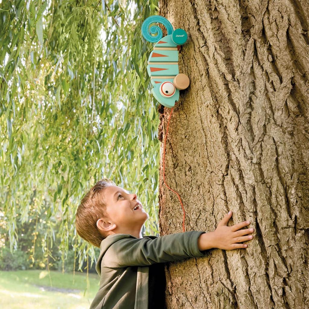 Janod Tropik Wooden Pull-Along Chameleon