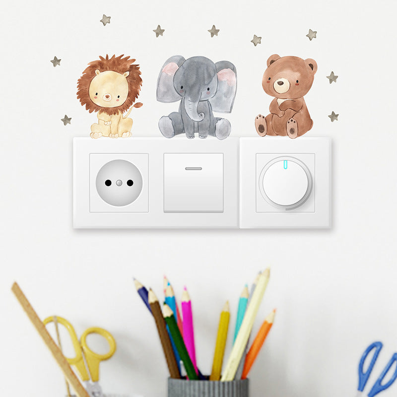 Cute Animal Switch Stickers for Kids' Room Decor