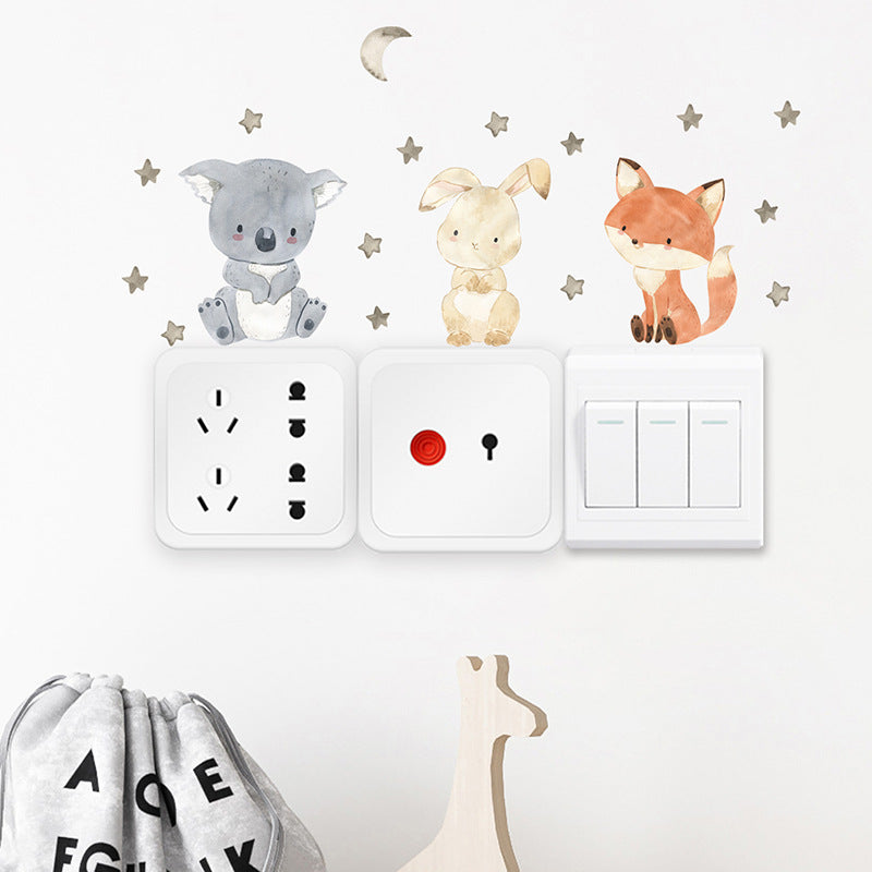 Cute Animal Switch Stickers for Kids' Room Decor