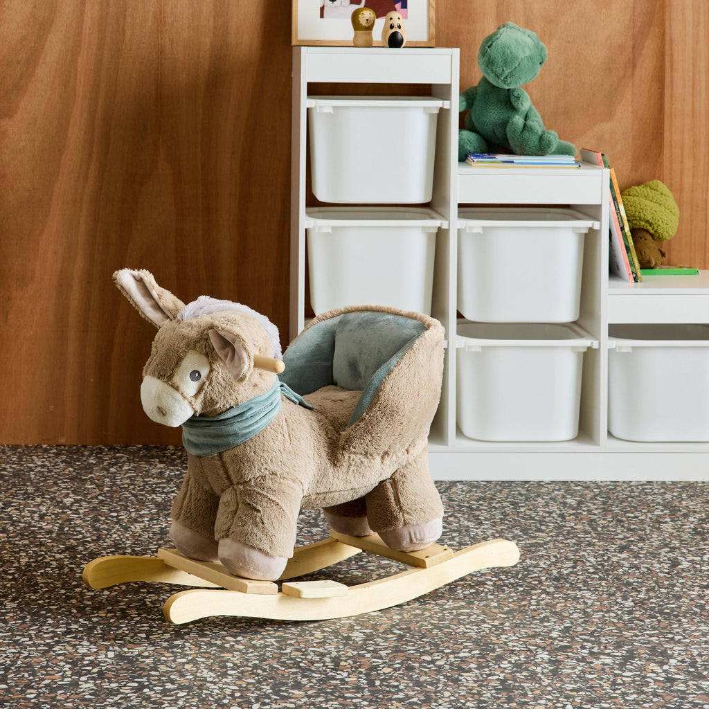 Small Foot Wooden Rocking Donkey with Seat