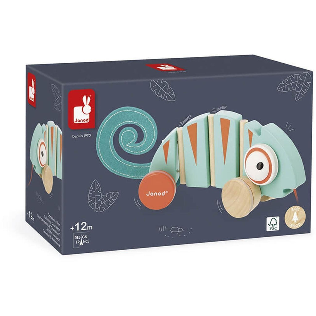 Janod Tropik Wooden Pull-Along Chameleon