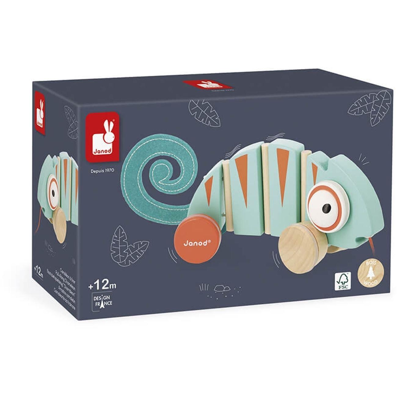 Janod Tropik Wooden Pull-Along Chameleon