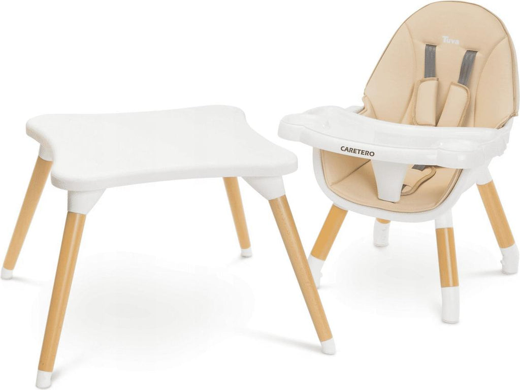 Caretero Tuva 2-in-1 Wooden High Chair – Beige