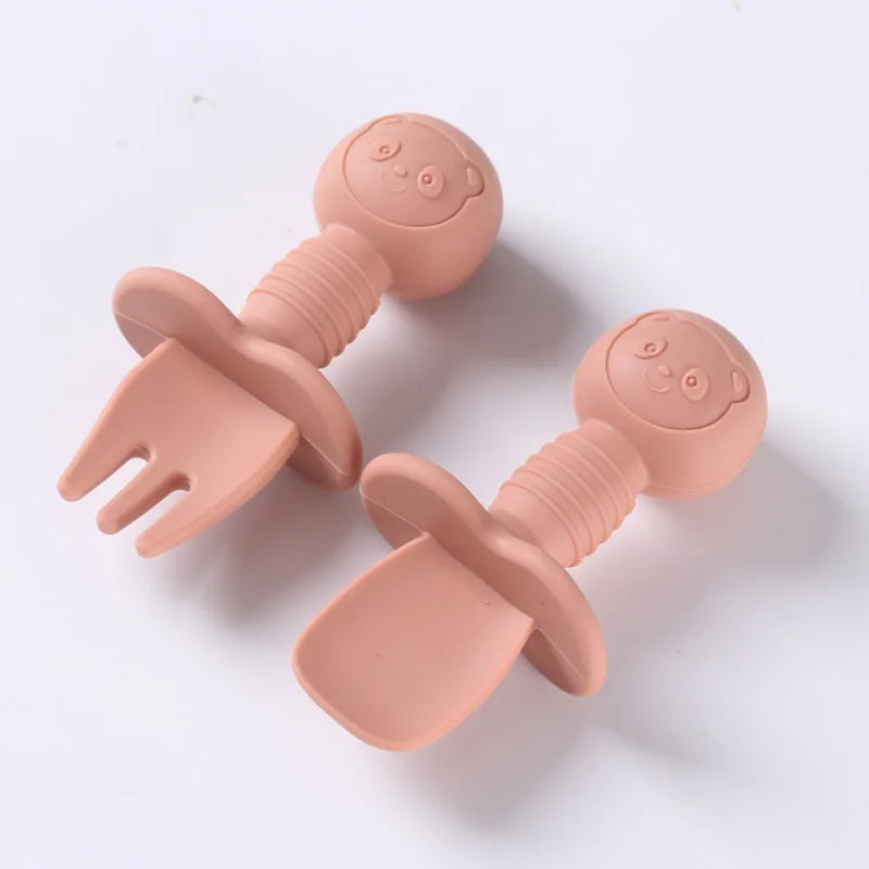 Silicone Baby Spoon & Fork Set