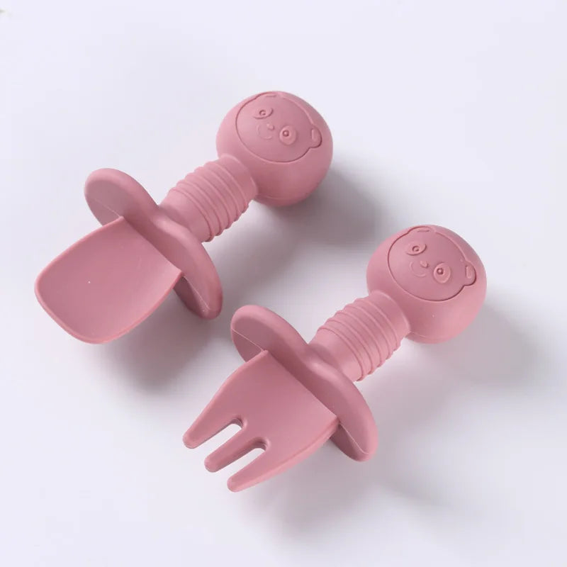 Silicone Baby Spoon & Fork Set