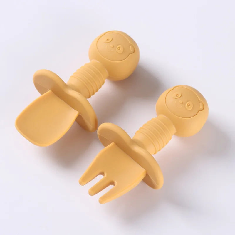Silicone Baby Spoon & Fork Set