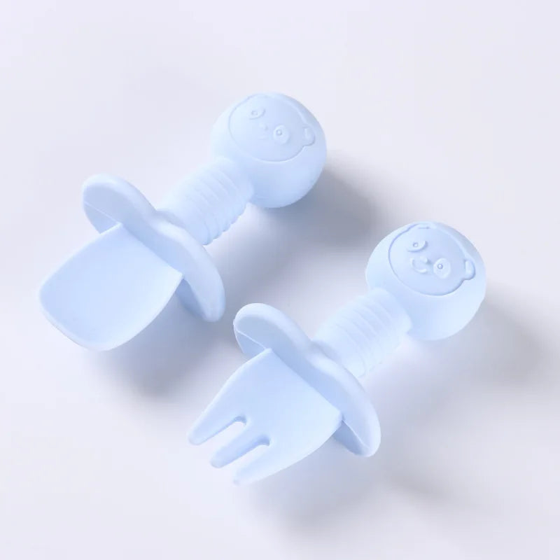 Silicone Baby Spoon & Fork Set