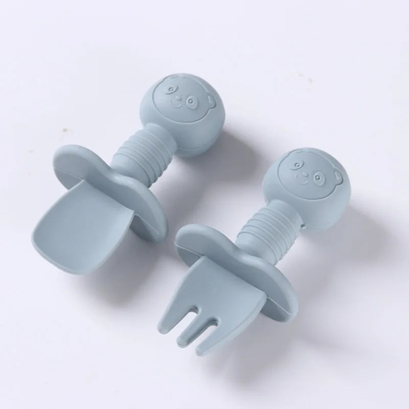 Silicone Baby Spoon & Fork Set
