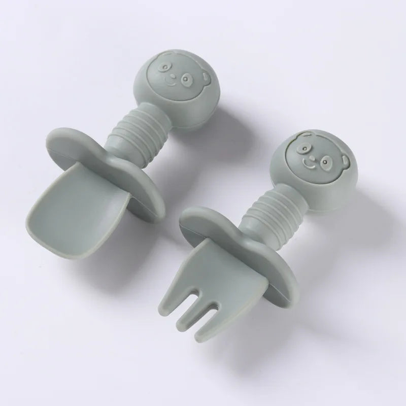 Silicone Baby Spoon & Fork Set