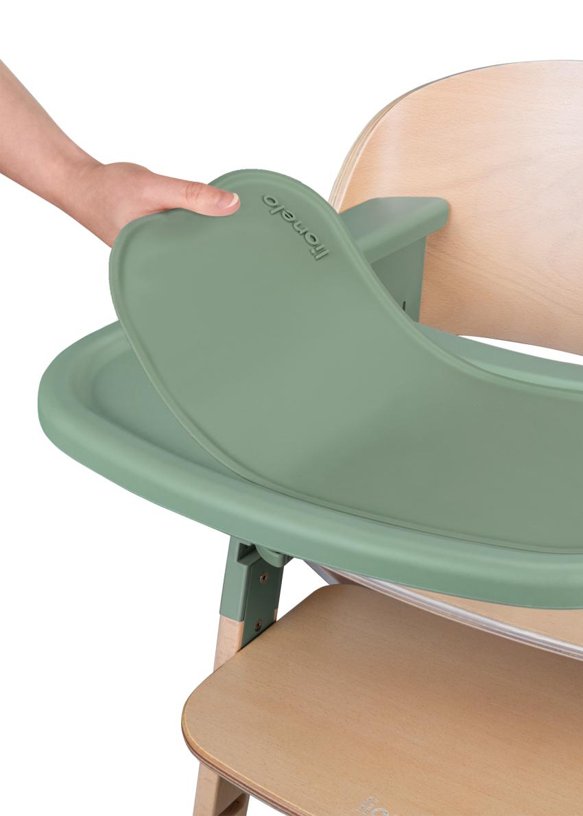 Lionelo Megan 3-in-1 Wooden High Chair In Biege/Green