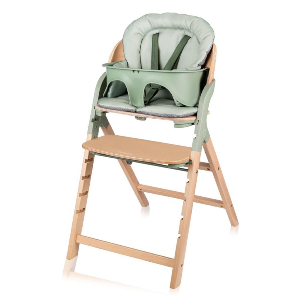 Lionelo Megan 3-in-1 Wooden High Chair In Biege/Green