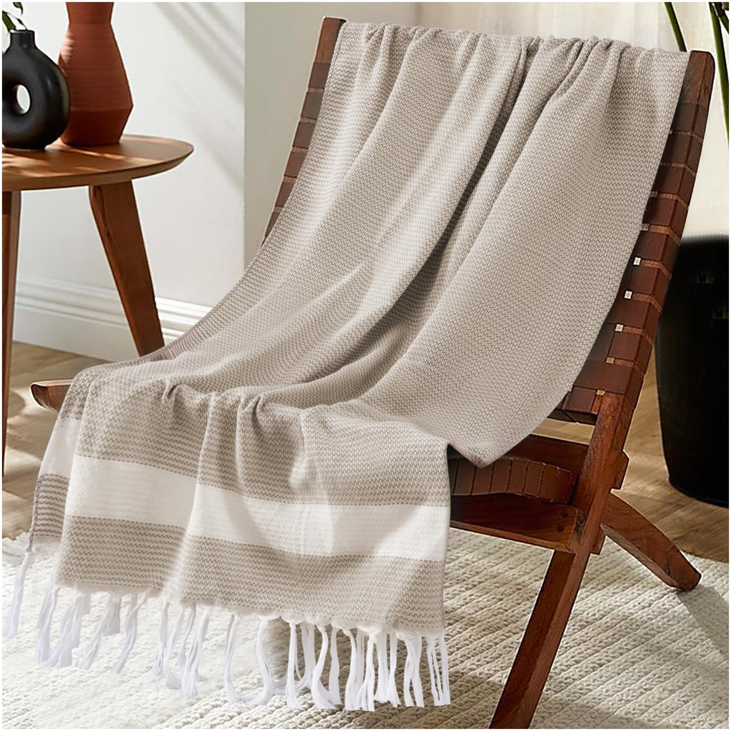 Lightweight Woven Throw Blanket Cotton