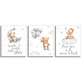 Nursery Wall Art Cute Little Bear Moon