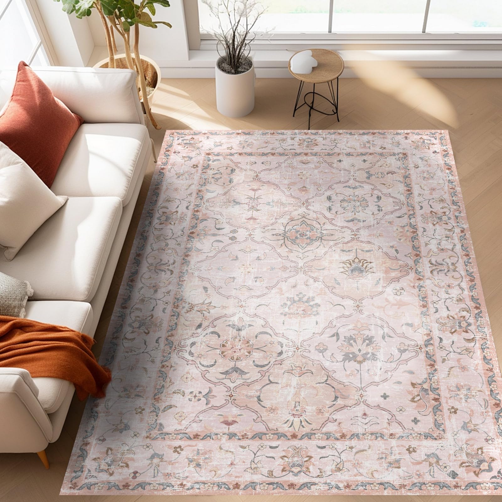 Washable Boho Vintage Rugs 6×9 Non-Slip