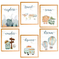 Nursery Wall Art Set of 6 Watercolor  8x10 Inches