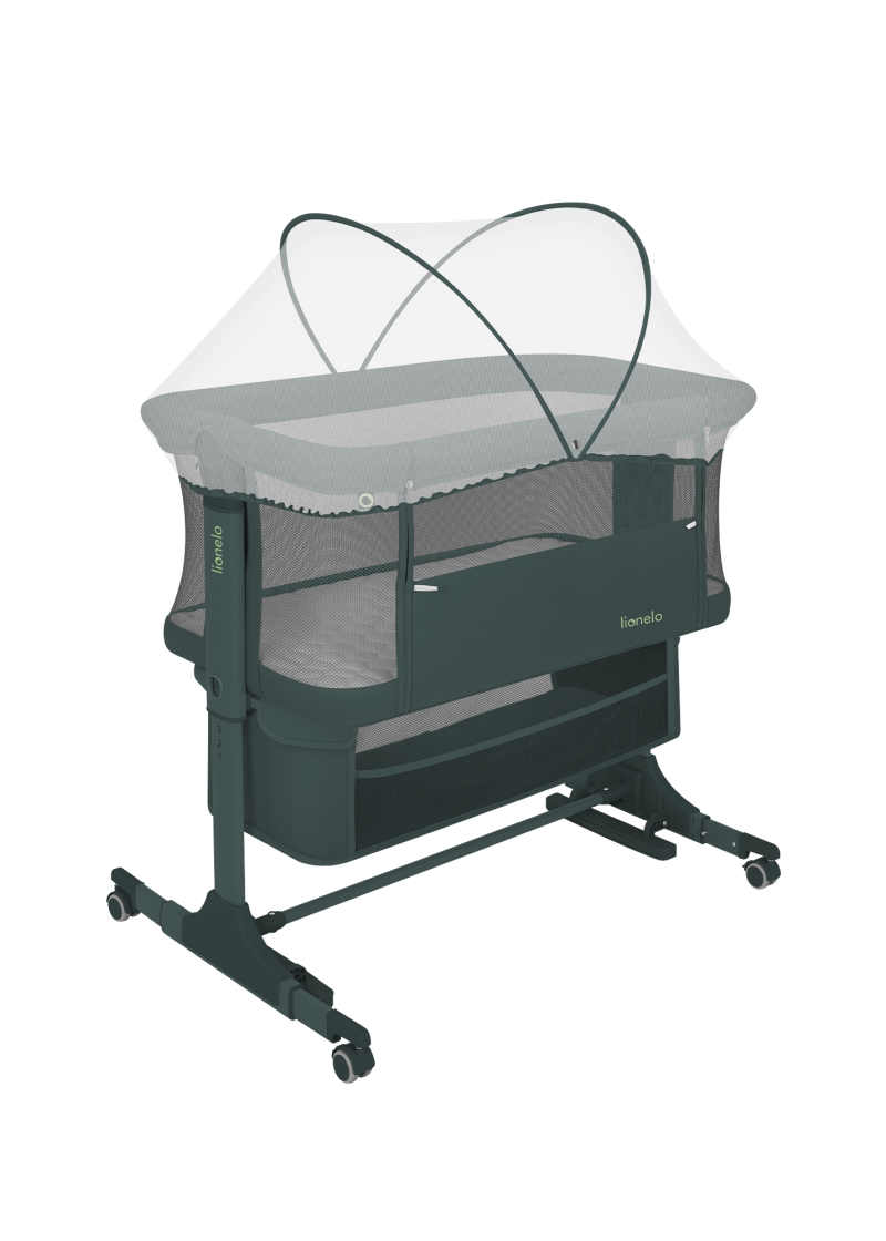 Lionelo Jodie 3-in-1 Bedside Crib In Green Graphite