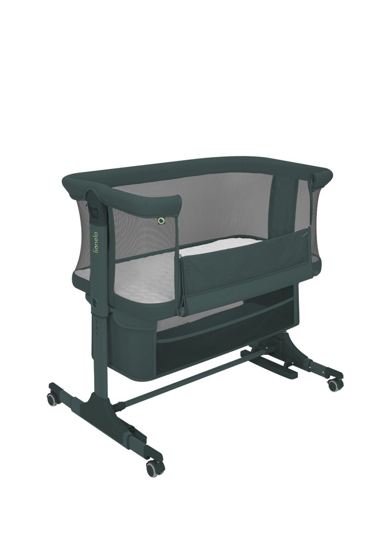 Lionelo Jodie 3-in-1 Bedside Crib In Green Graphite