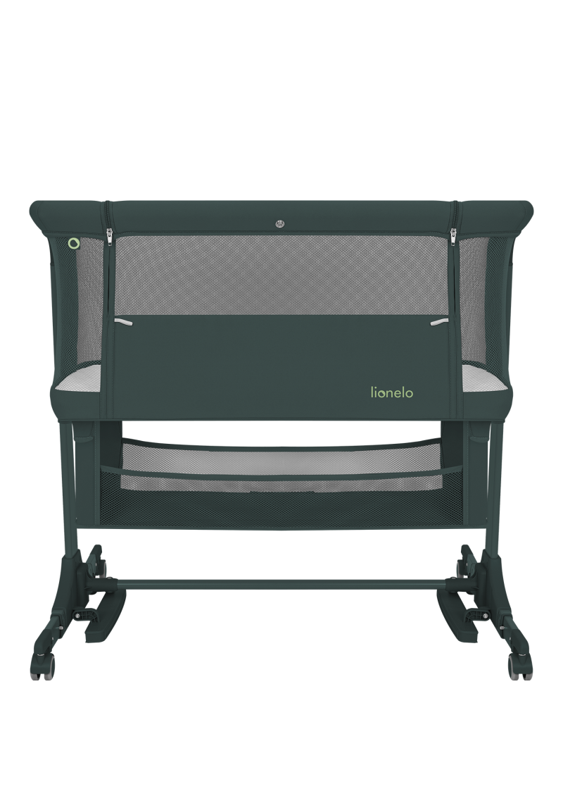 Lionelo Jodie 3-in-1 Bedside Crib In Green Graphite
