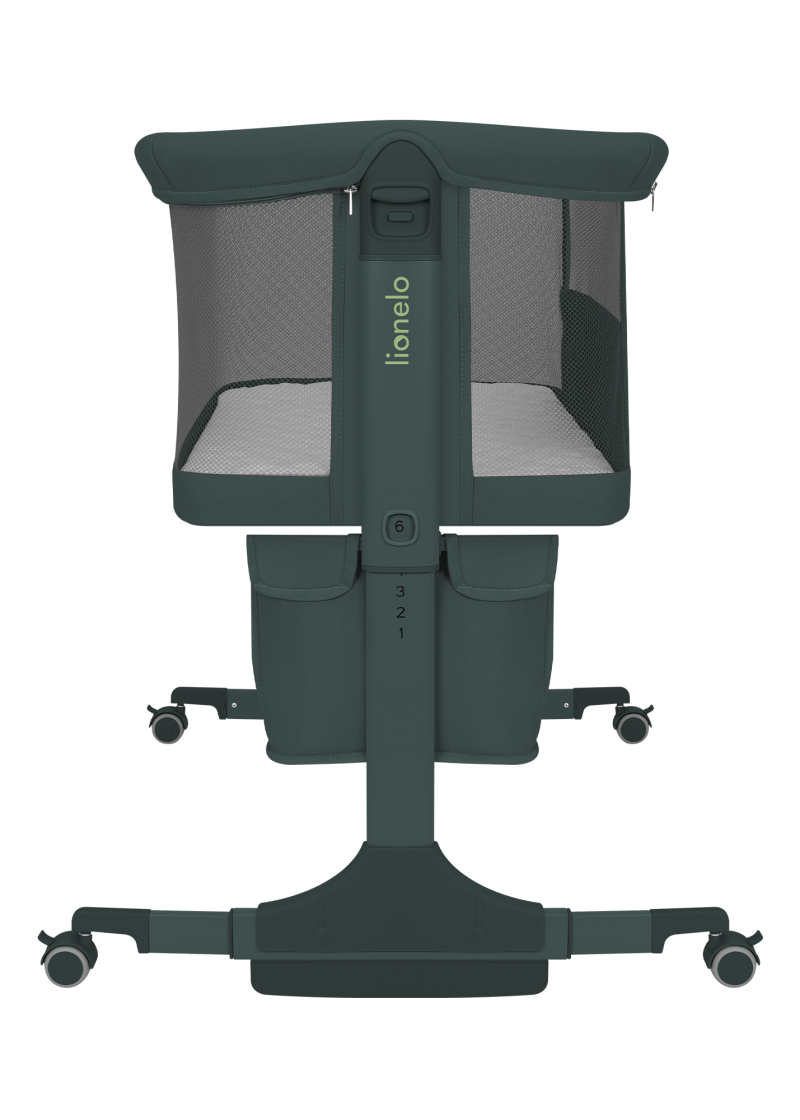 Lionelo Jodie 3-in-1 Bedside Crib In Green Graphite