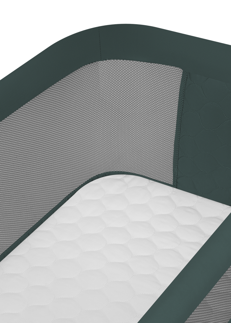 Lionelo Jodie 3-in-1 Bedside Crib In Green Graphite