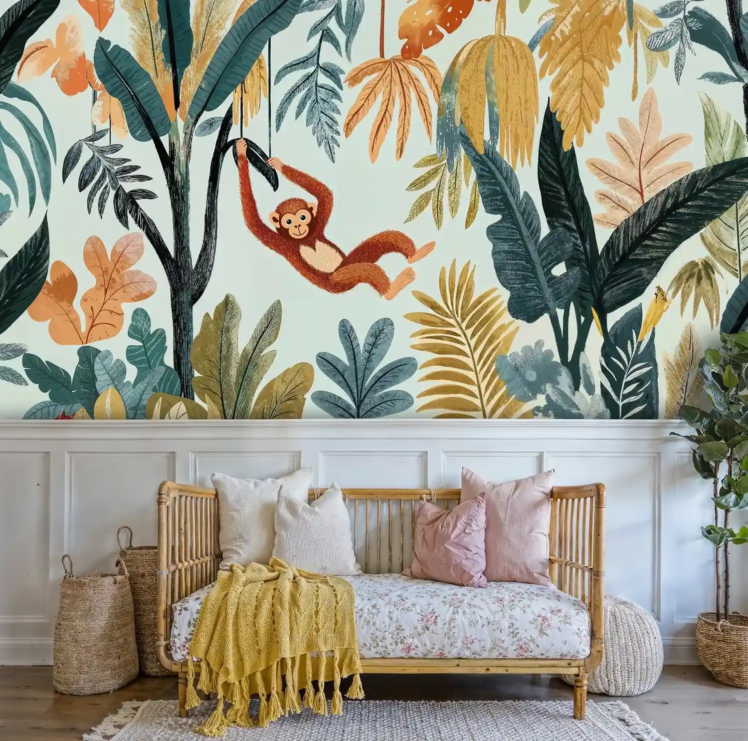 Playful Jungle Monkey Wall Mural-2
