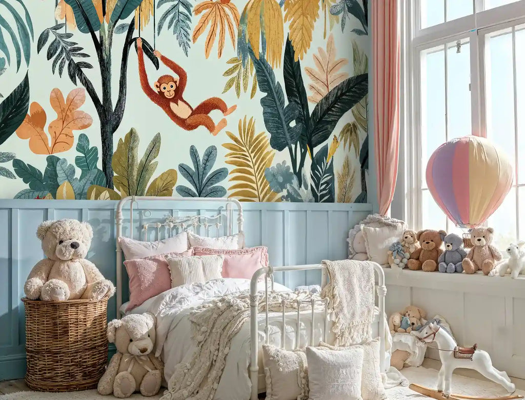 Playful Jungle Monkey Wall Mural-1