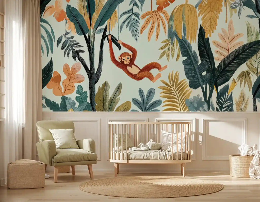 Playful Jungle Monkey Wall Mural-3