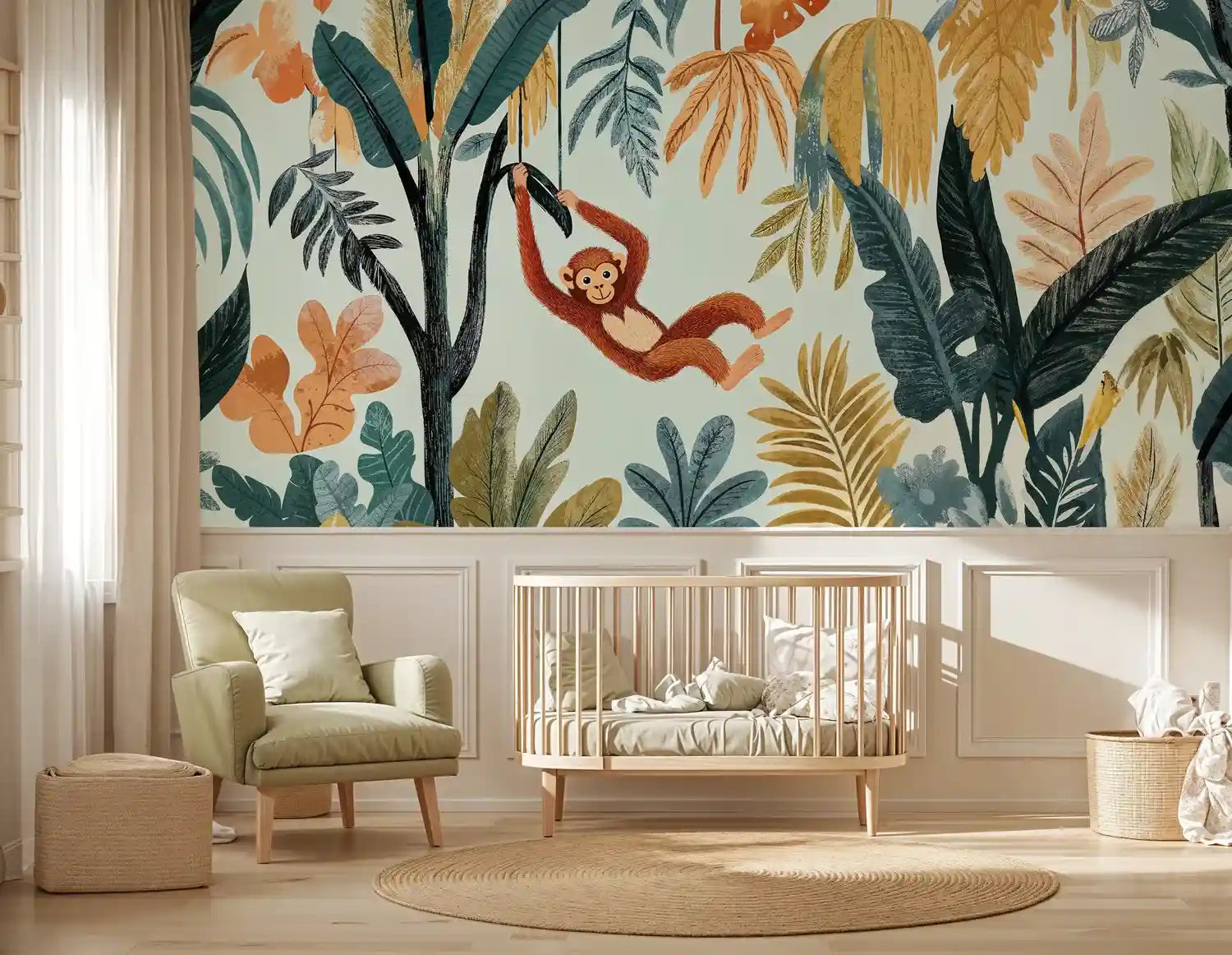 Playful Jungle Monkey Wall Mural-3