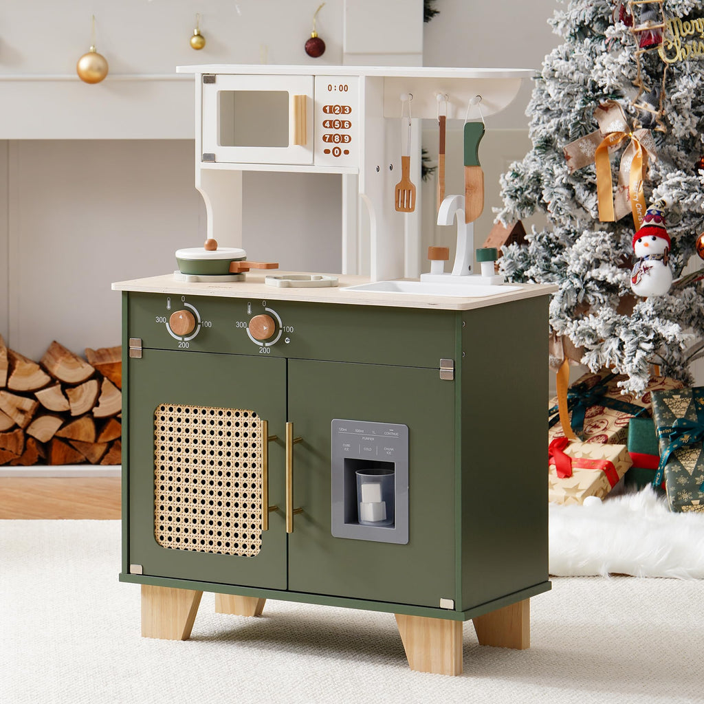 Play Kitchen with Pretend Ice Cube Dispenser for Toddler