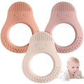 Eascrozn 3 Pack Baby Teething Toys Food Grade Silicone Teethers for Babies 3-6 6-12 Months Avocado Shape Baby Teether with Easy to Hold Teething Relief for Babies BPA Free