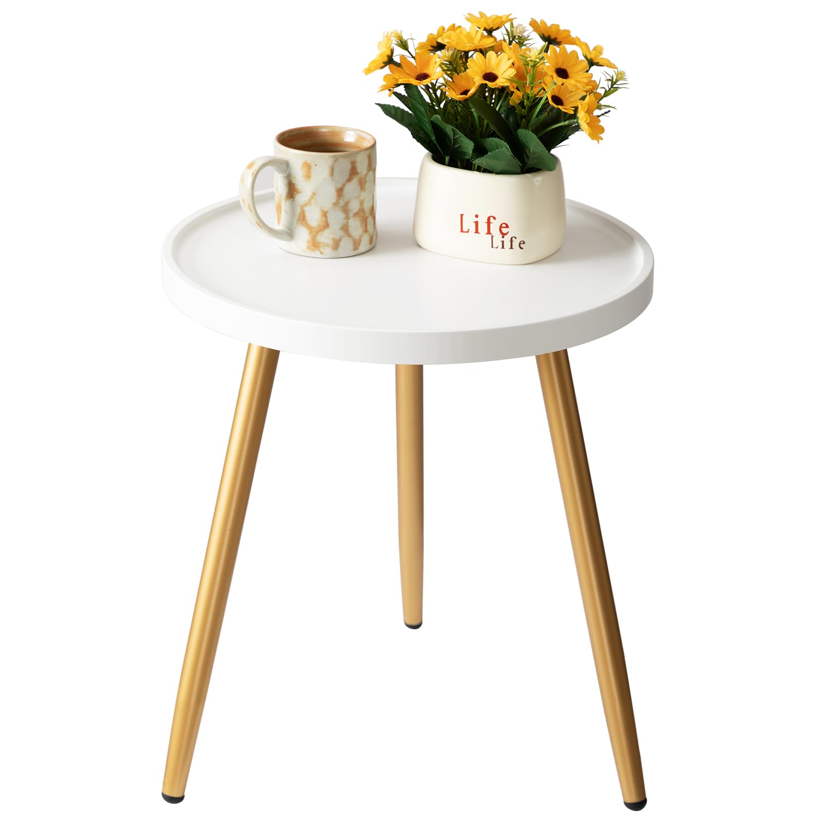 Round Side Table Metal Legged Accent