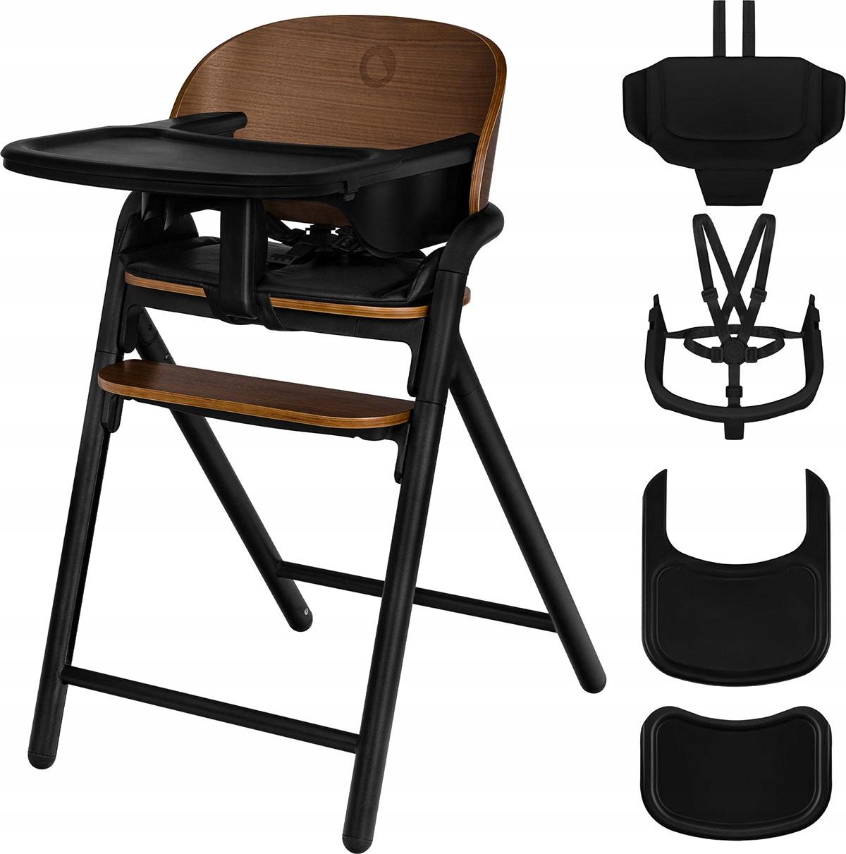 Lionelo Celia 3-in-1 Wooden High Chair- Black Wood