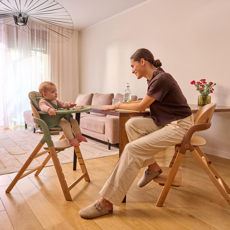 Lionelo Megan 3-in-1 Wooden High Chair In Biege/Green