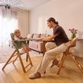 Lionelo Megan 3-in-1 Wooden High Chair In Biege/Green