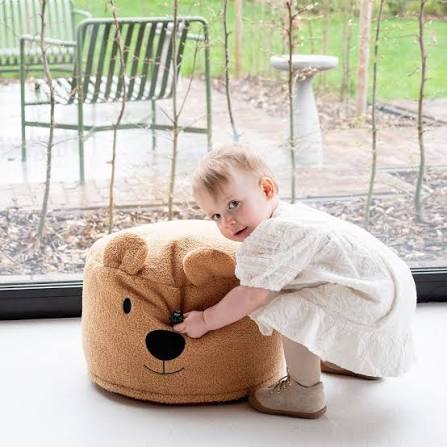 Childhome Teddy Bear Pouf – Soft Beige