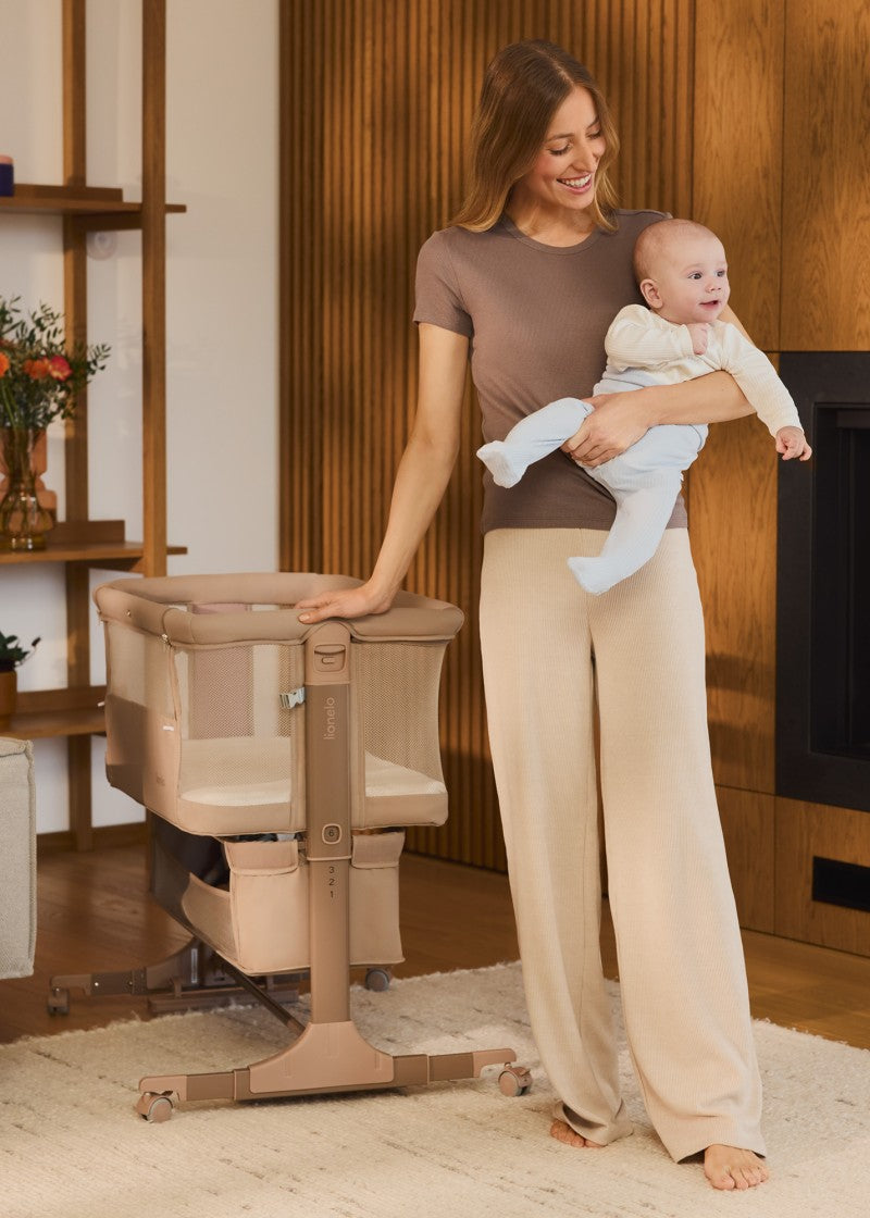 Lionelo Jodie 3-in-1 Bedside Crib In Taupe