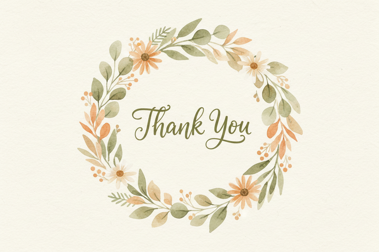 Thank You watercolour illustration